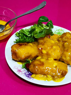 Una foto de Alitas de pollo a la naranja con jengibre fresco y ajo