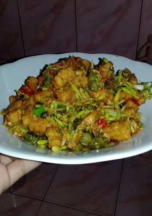 Foto resep Oseng Pedas Tempe dengan Bunga Pepaya dan Terong Pokak