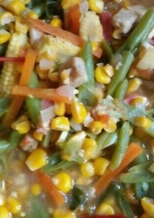 Foto resep Sayur buncis jagung capcay saus tiram