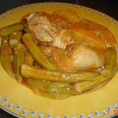 A picture of Chicken with okra.