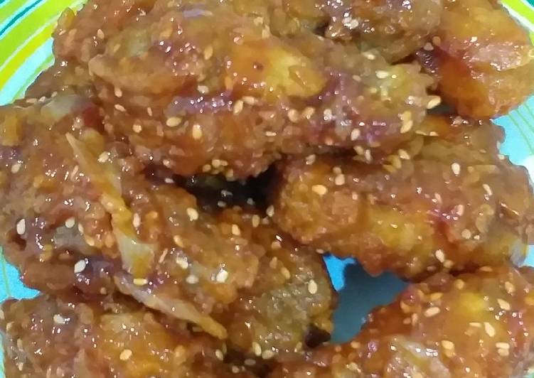 Resep Ayam Chrispy Saos Huhhah😋 yang Sempurna