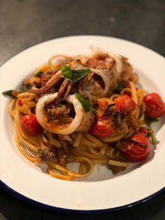 A picture of Stuffed squid linguine🦑.