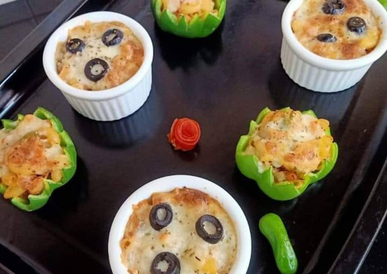 Baked Capsicum with Macroni 🍜🍜