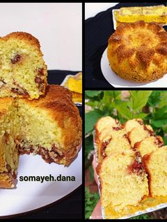 عکسی از دستور کیک نارگیلی با کرم دارچینی