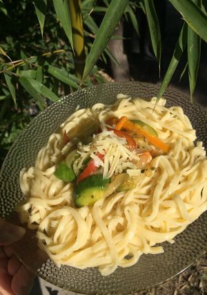 Una foto de Fideos frescos con verduritas ✨