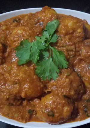 A picture of Kashmiri Dum Aloo.
