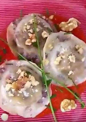 Una foto de Raviolis de morcilla con cebolla caramelizada IBSA