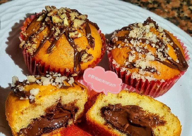 Recette Savoureux Muffins Coeur Nutella