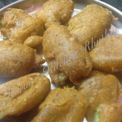 A picture of Ridge gourd fritters.