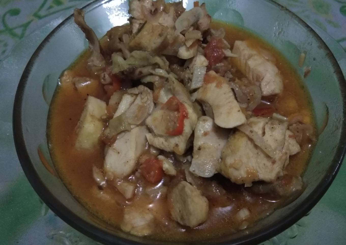 Ayam kuah pedas bumbu cincang