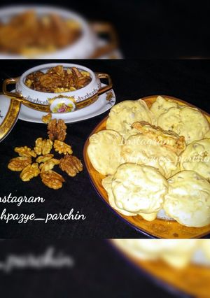 عکسی از دستور شیرینی پفکی گردویی بدون فر 🌸