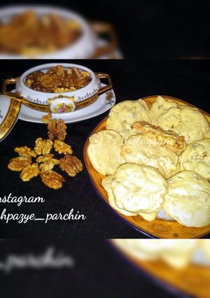 عکسی از دستور شیرینی پفکی گردویی بدون فر 🌸