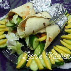 A picture of Tortilla Chicken Shawarma.