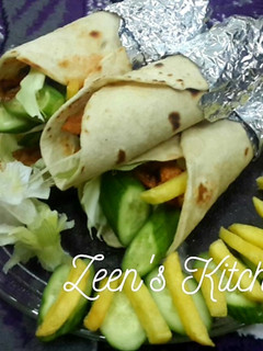A picture of Tortilla Chicken Shawarma.