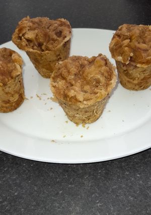 A picture of My take on leek and Bacon steam puddings.