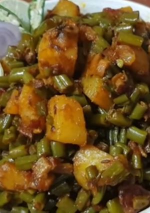A picture of French beans sabzi.