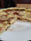 Tarta de zuchinis y panceta crocante
