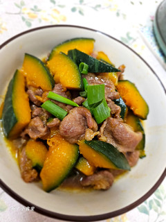 南瓜燒梅花肉 的食譜成品照片