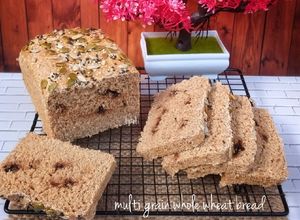 Foto resep Multi Grain Whole Wheat Bread (roti 100% gandum)