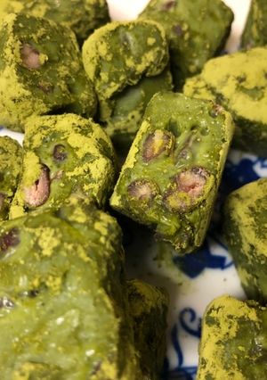 A picture of Japanese Matcha and Azuki Beans Soft Chocolate.
