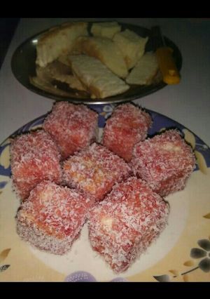 A picture of Strawberry Lamingtons.