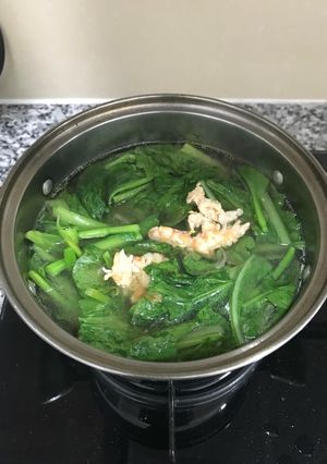 Hình của món Canh cải ngỗng nấu tôm.