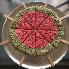 A picture of Watermelon Rice Krispies 🍉🍉🍉.