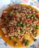 Estofado de cerdo con vegetales
