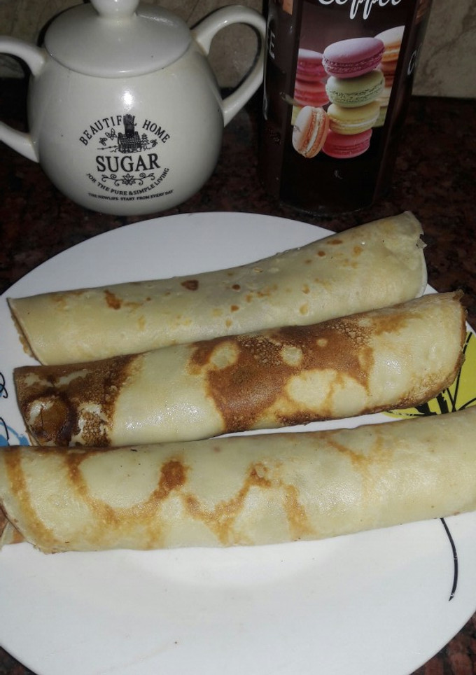 Una foto de Panqueques esponjosos con dulce de leche 😊
