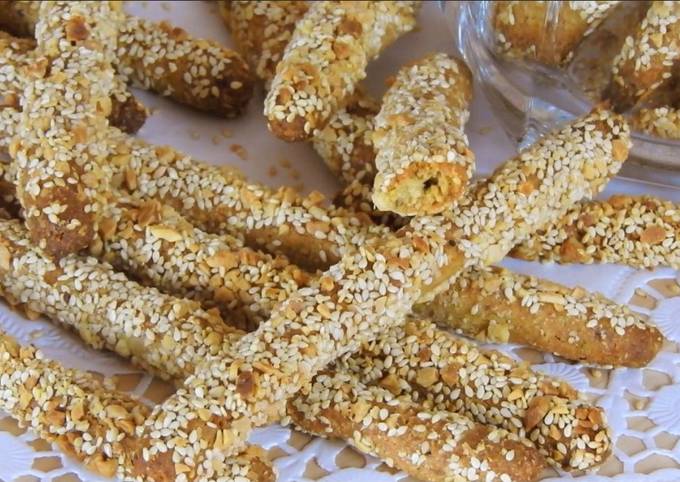 Parmesan Breadsticks with Almonds & Pistachios