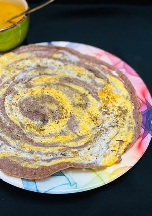 A picture of Ragi egg dosa.