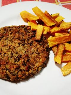 Una foto de Hamburguesas de Porotos Aduki (Receta Vegetariana) #SinCarne