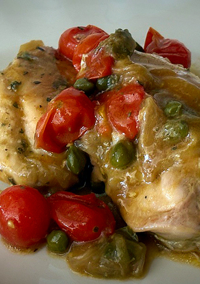 Una foto de Pollo con tomatitos y vinagre de Módena
