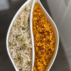 A picture of Peas Pilau & Khichuri (rice with red lentils)#myrendangisntcrispy.