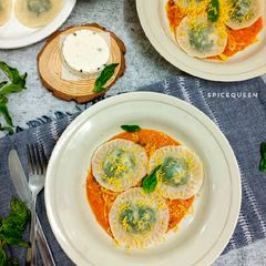 Spinach and Feta Ravioli A picture of Spinach and Feta Ravioli.