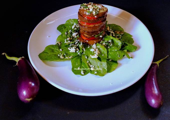 Recipe of Jamie Oliver Grilled eggplant tomato salad