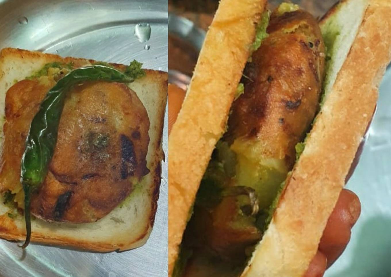 Bread vadapav sandwich