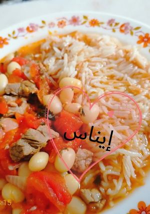 صورة لوصفة فاصولية بمرقه او لوبية