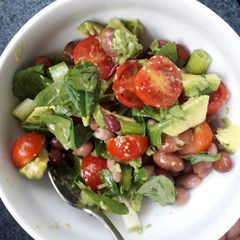 A picture of Mixed bean and Avocado Salad.