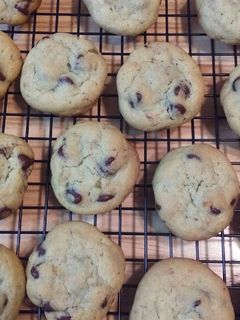 A picture of Pistachio Pudding Cookies with Chocolate Chips.