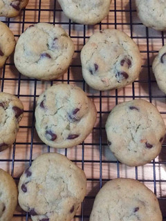 A picture of Pistachio Pudding Cookies with Chocolate Chips.