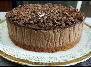 A picture of Chocolate Mousse Cake without gelatin & agar agar.