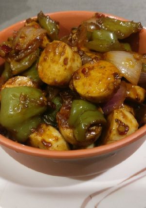 A picture of Sausage in Manchurian styl.