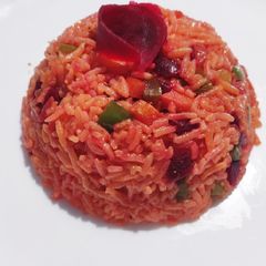Beetroot biryani A picture of Beetroot biryani.