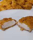Nuggets de pollo con harina de avena y hojuelas de maíz