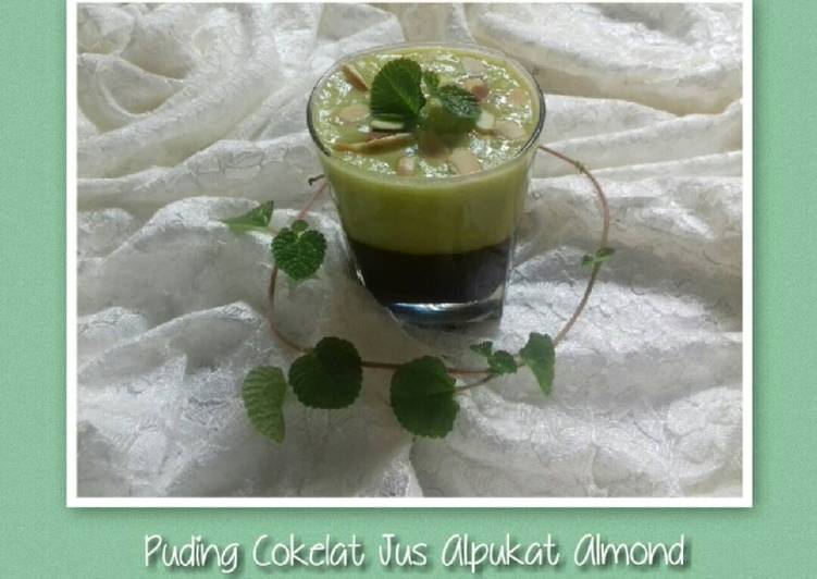 Puding Cokelat Siram Jus Alpukat Tabur Almond