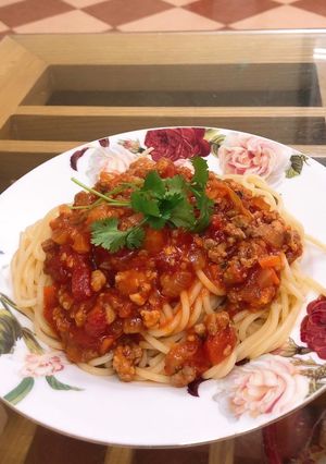 Hình của món Mì ý sốt bò bằm 🍝.