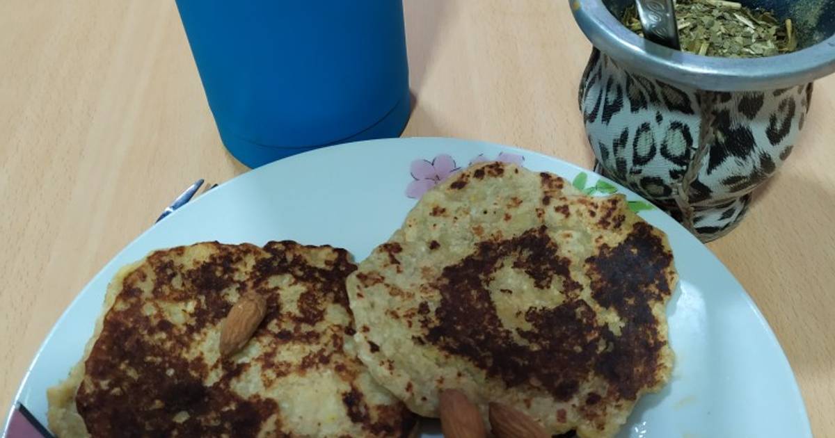 Pancakes de banana, avena y coco. (Sin huevo, ni aceite ni azuc) Receta