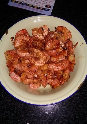 A picture of Shishi's chilli prawns.