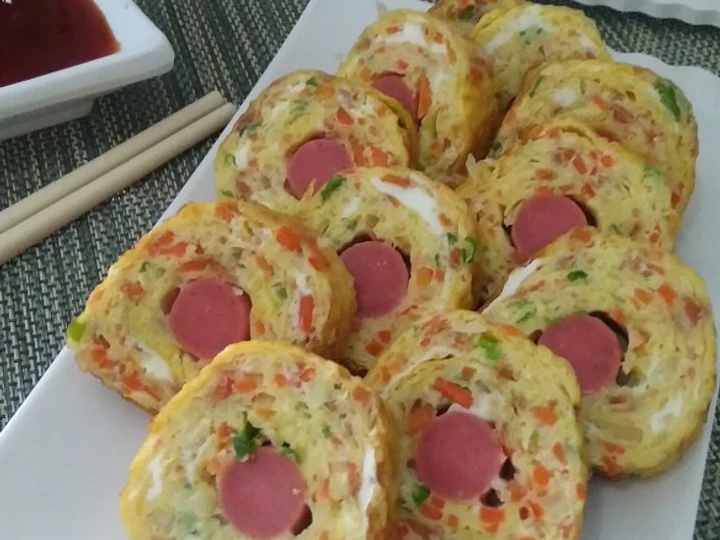 Langkah Gampang Menyiapkan Resep Telur Gulung Sosis (Gyeran Mari) yang Uenak Anti Ribet, Lezat